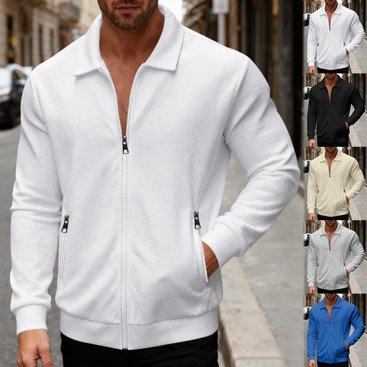 Men's sports jacket with innovative stand-up collar and practical zip pockets Lisslune