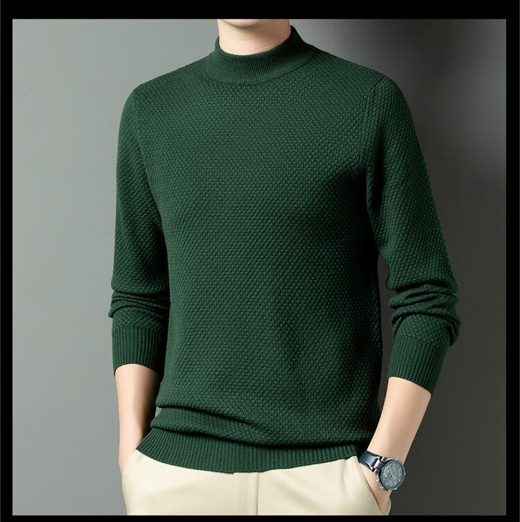 Men's Structured Turtleneck Sweater Made of High-Quality Cotton Lisslune