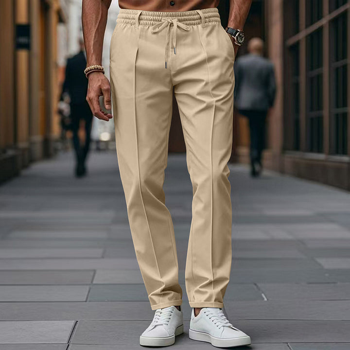 Men's leisure pants with elastic waistband and contemporary slim fit Lisslune