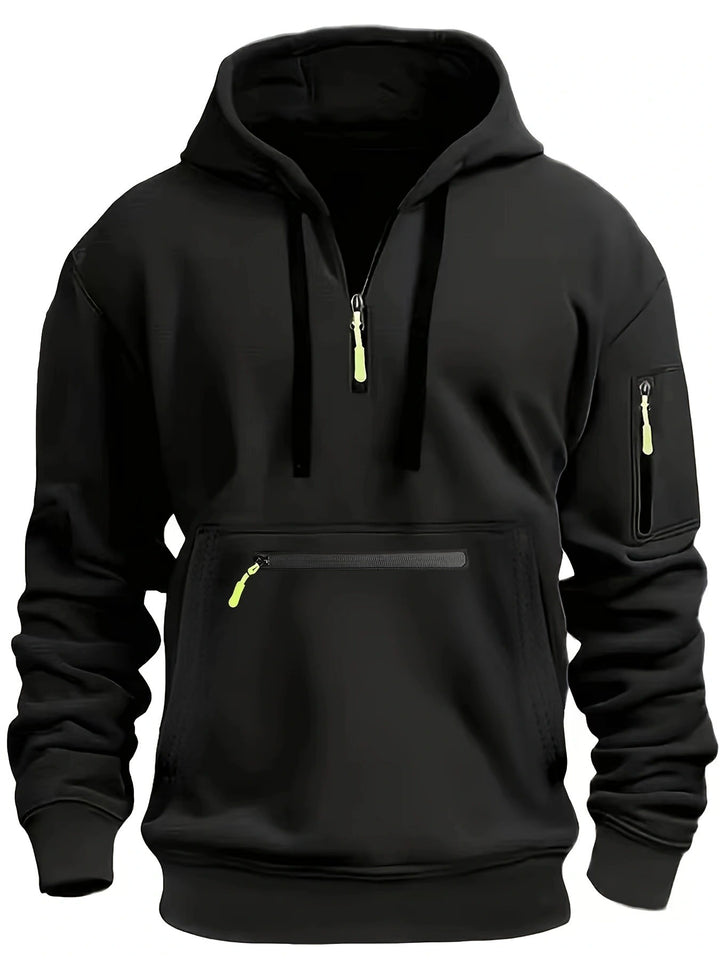 Men's Practical Hoodie with Innovative Zipper Pocket Lisslune