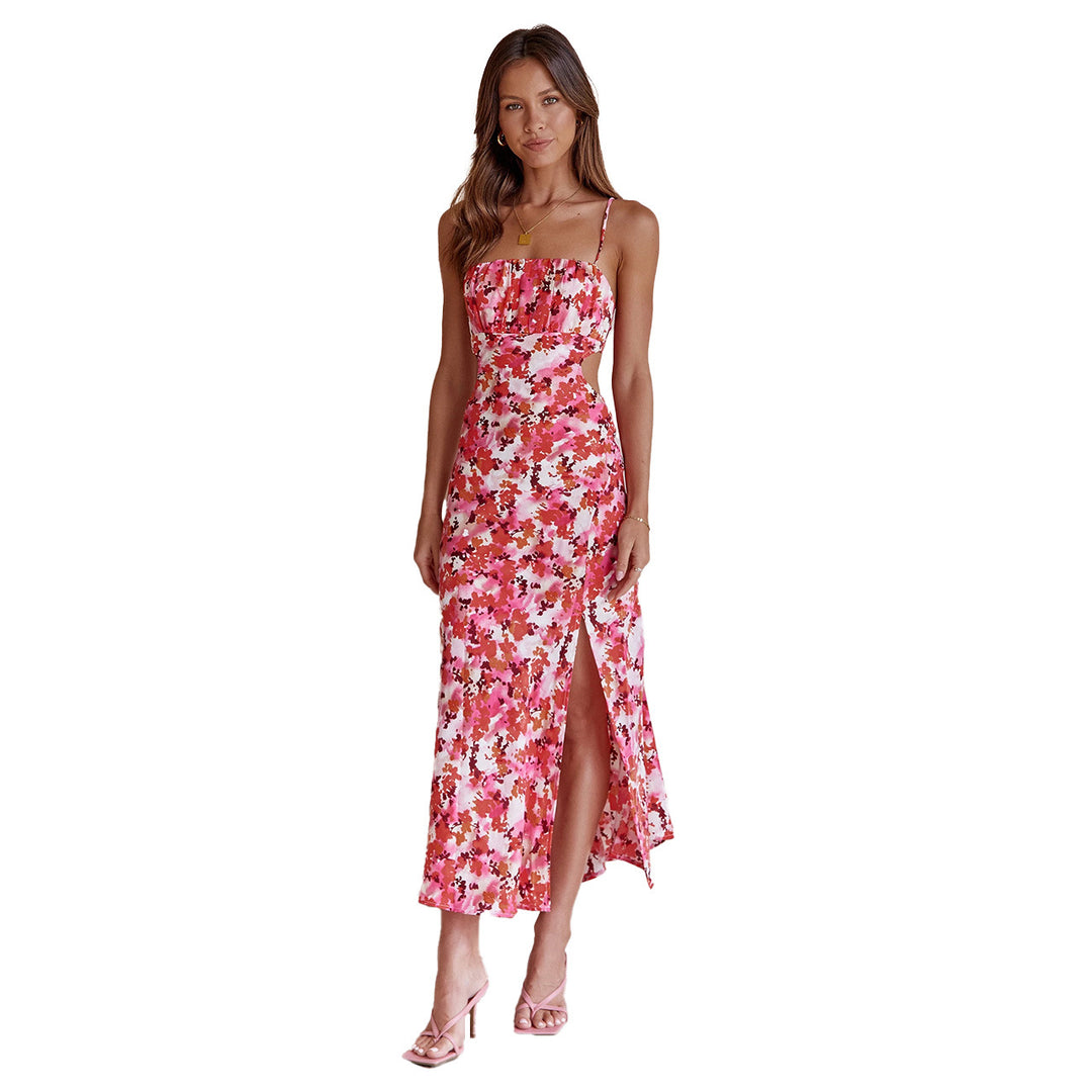 Women's midi dress with elegant slit and fitted cut Lune London