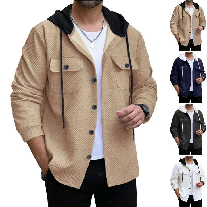 Men's casual shirt jacket with hood function and practical pockets Lisslune