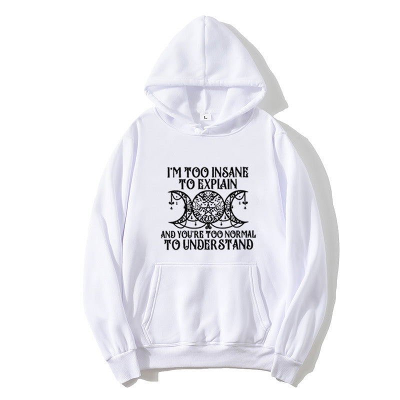 Women's hoodie with creative text and cozy fleece lining Lisslune