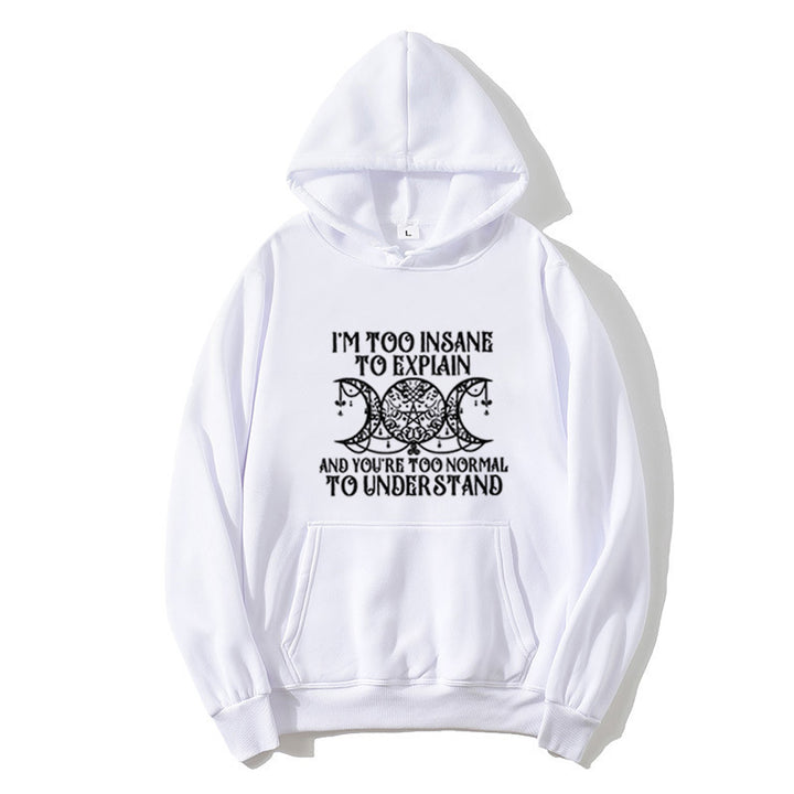 Women's hoodie with creative text and cozy fleece lining Lisslune