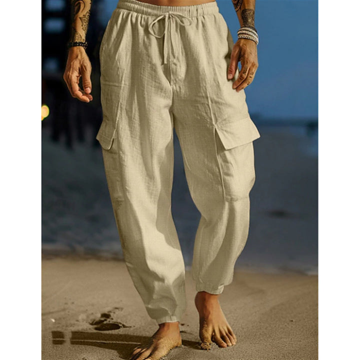 Men's cargo pants with elastic waistband and practical side pockets Lisslune
