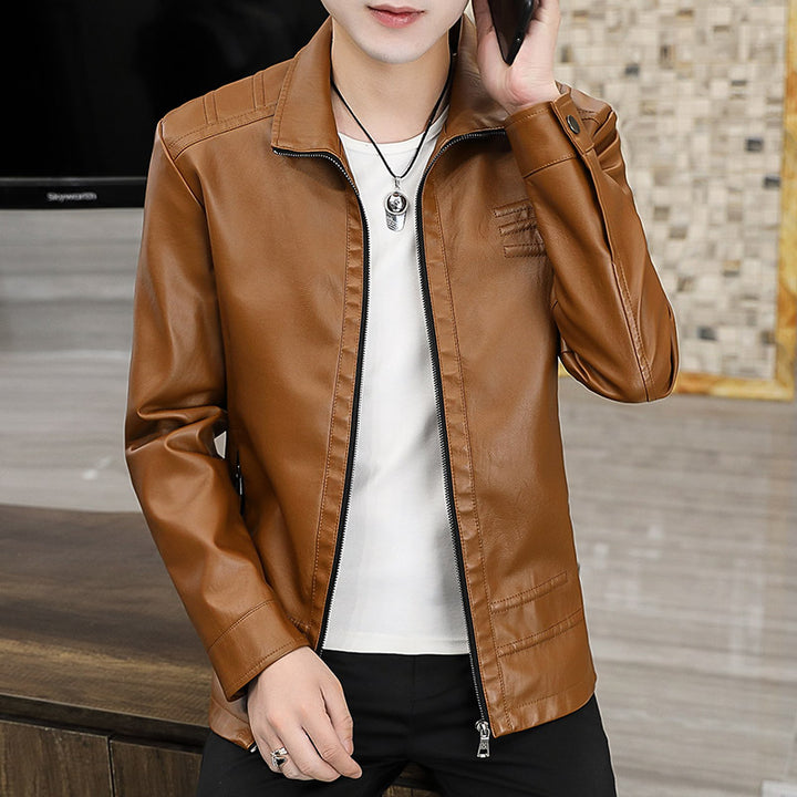 Men's stylish synthetic leather jacket Lisslune