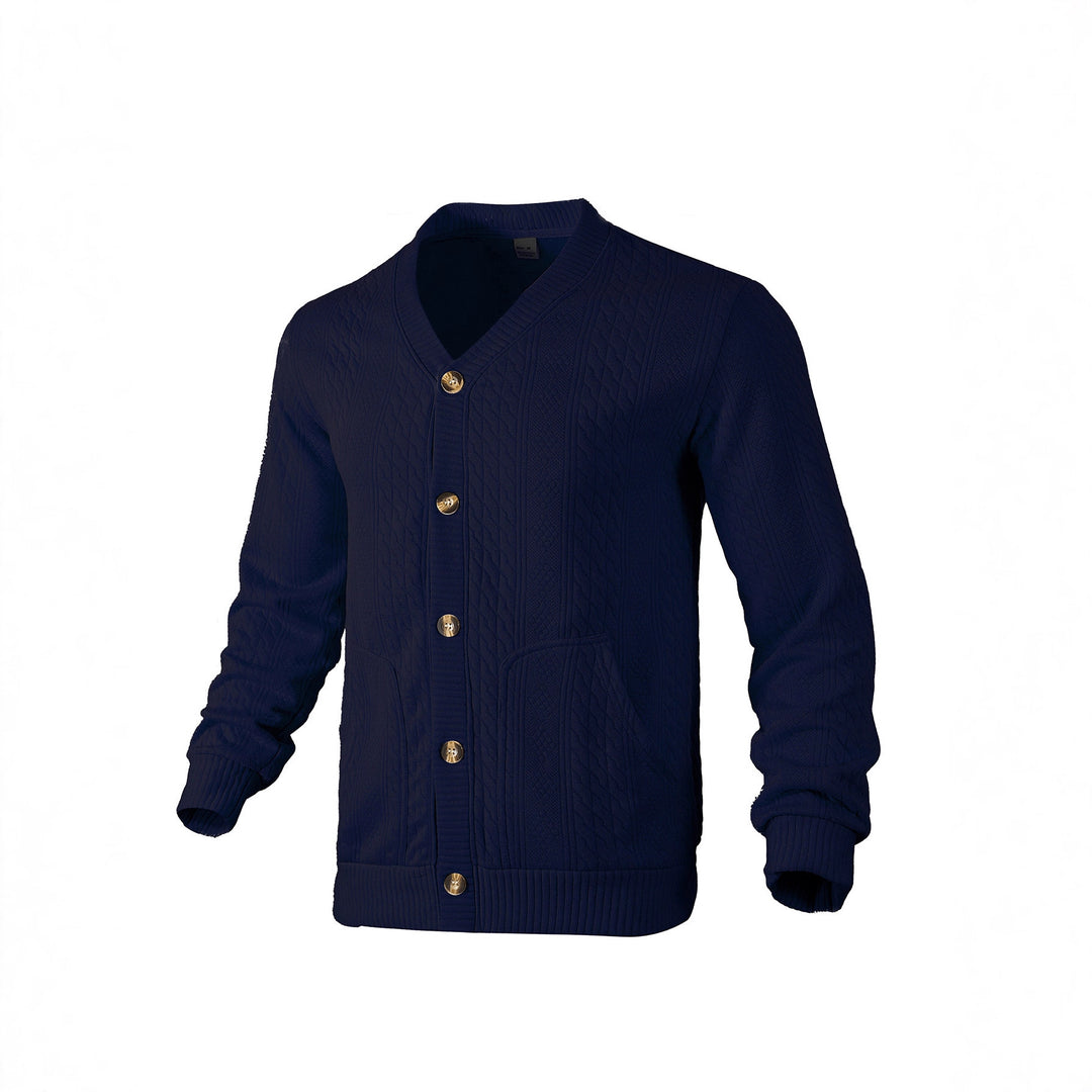 Men's cardigan with creative cable pattern Lisslune