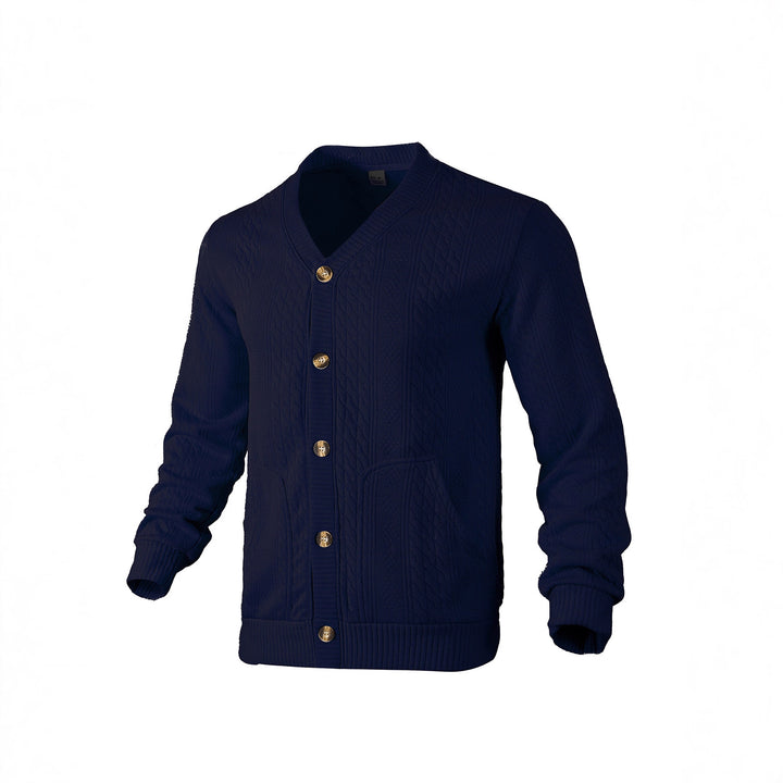 Men's cardigan with creative cable pattern Lisslune