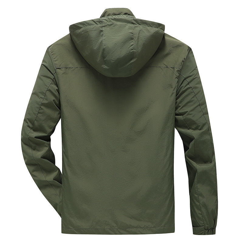 Men's Functional Leisure Jacket with Adjustable Hood and Practical Pockets Lisslune