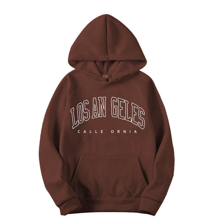 Women's hoodie with modern Los Angeles print and loose fit Lisslune
