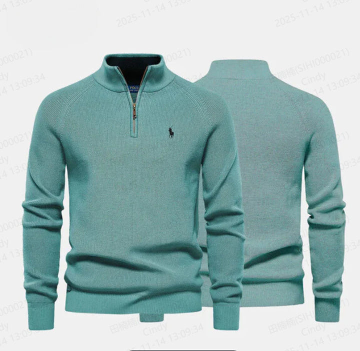 Men's Sweater with Short Zipper Lisslune