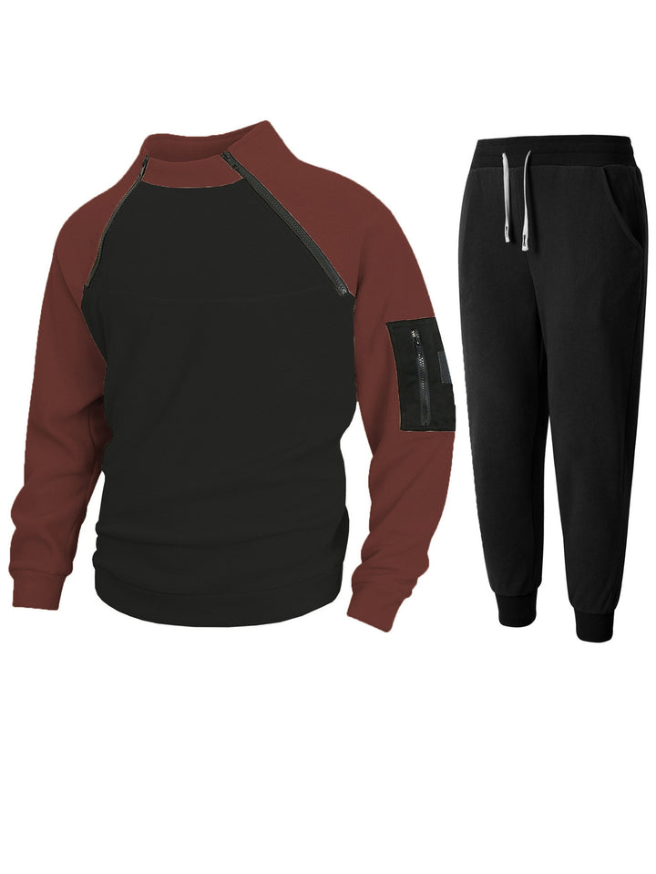 Men's sporty top with functional zipper and comfortable jogging pants Lisslune