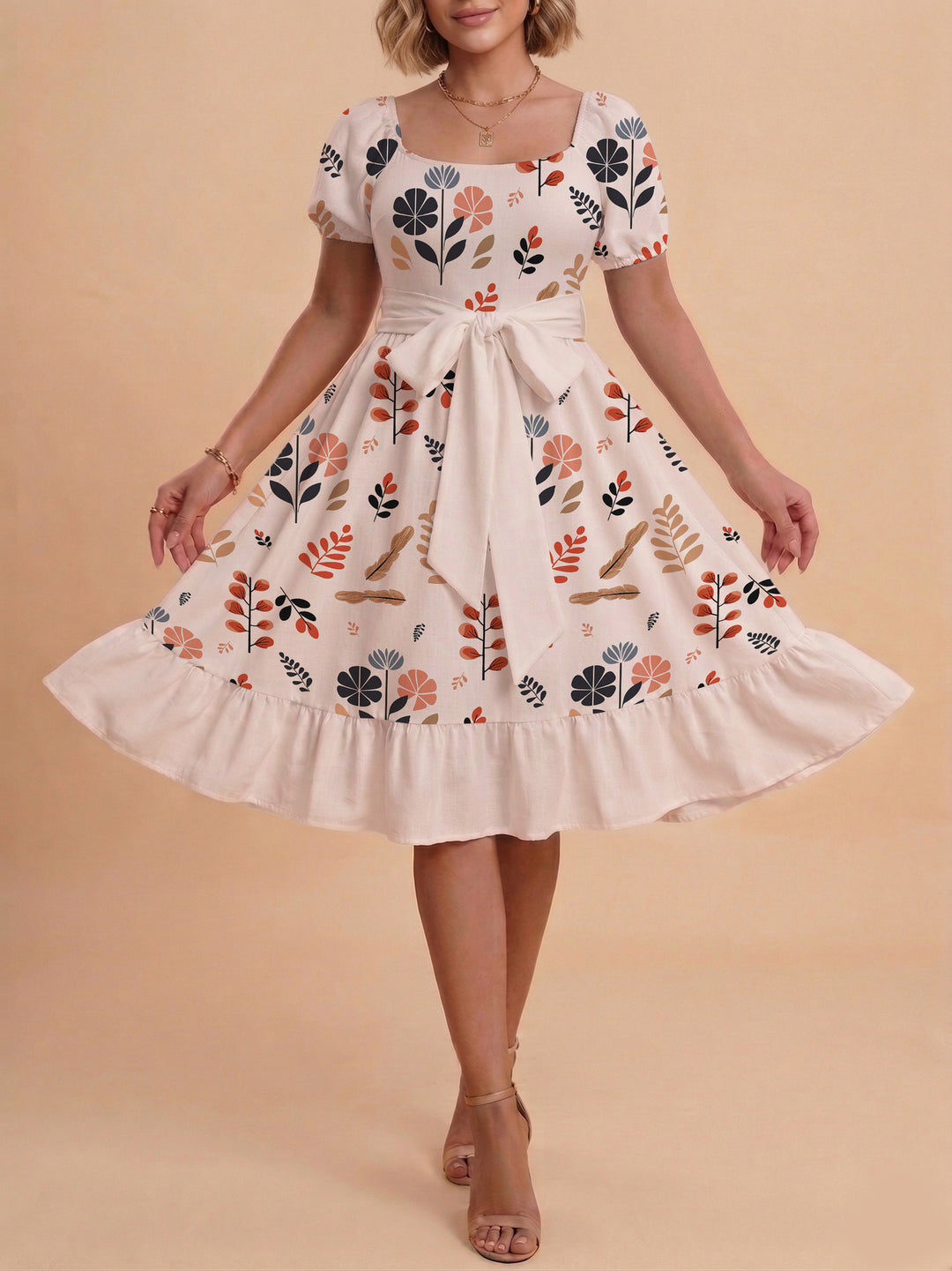 Women's dress with tailored fit and playful floral pattern Lisslune