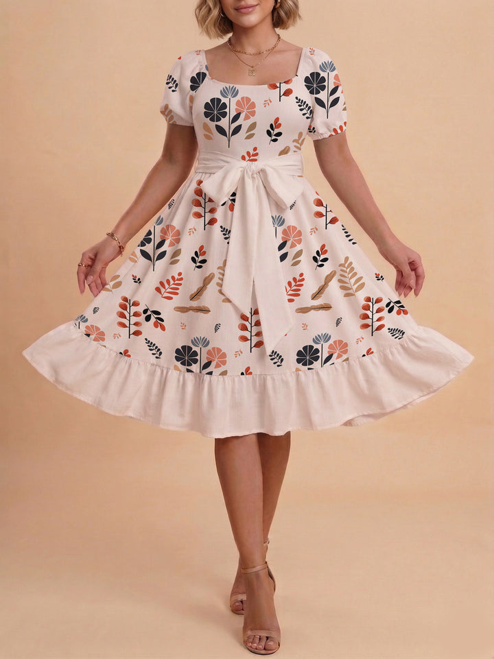 Women's dress with tailored fit and playful floral pattern Lisslune