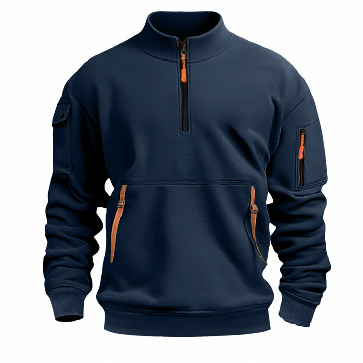 Men's functional sweater with practical zipper and four pockets Lisslune