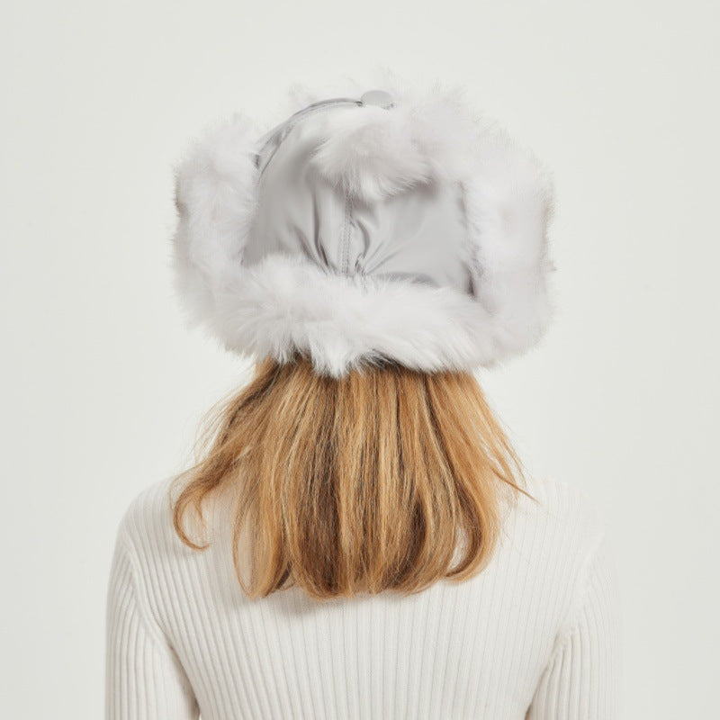 Lisslune | Women’s Chunky Synthetic Fur Winter Hat with Animal Ears