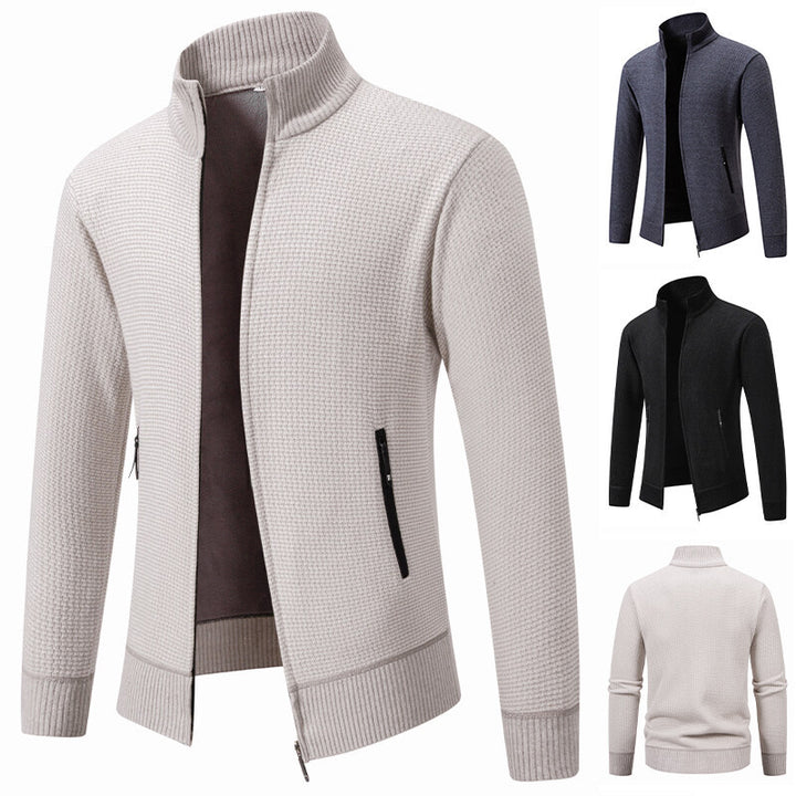 Men's cardigan with modern zipper and practical pockets Lisslune
