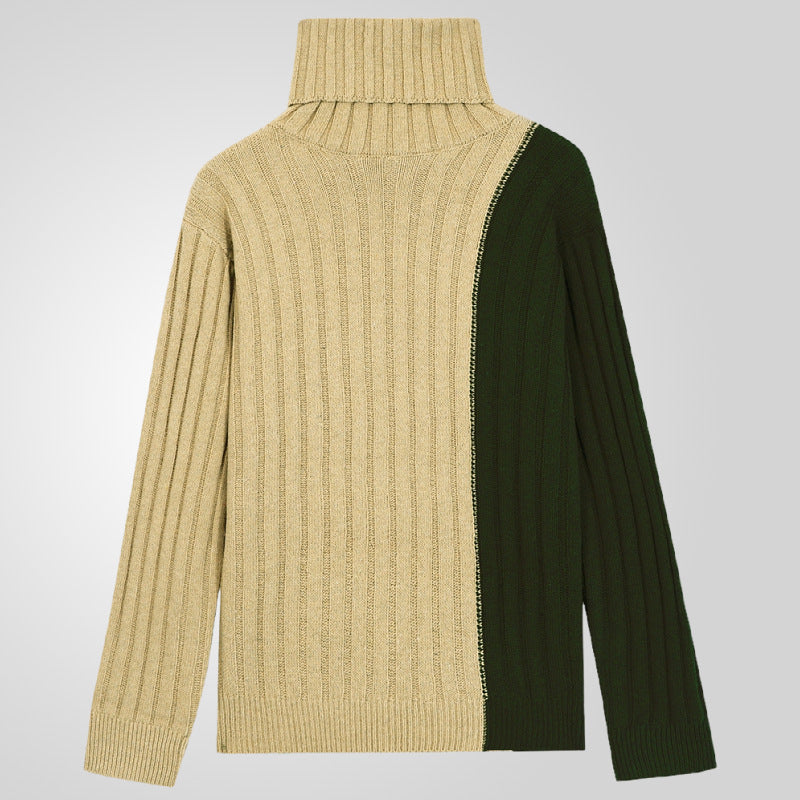 Men's turtleneck sweater with textured rib design Lisslune