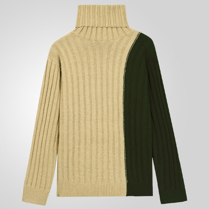 Men's turtleneck sweater with textured rib design Lisslune