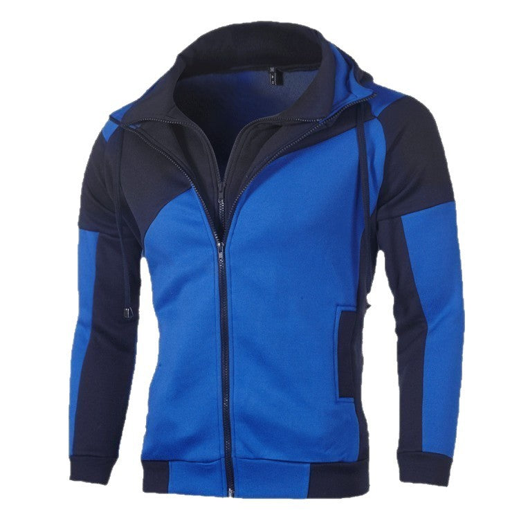 Men's sporty jacket with innovative patchwork design and hood Lisslune