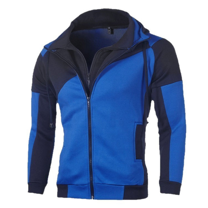 Men's sporty jacket with innovative patchwork design and hood Lisslune