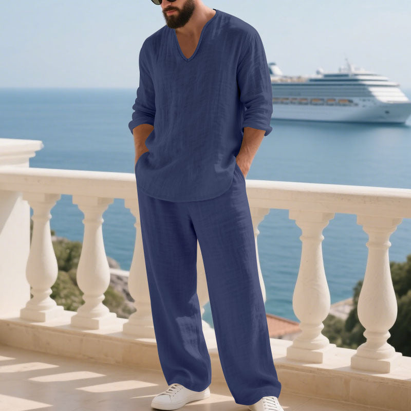 Men's airy linen suit set Lisslune
