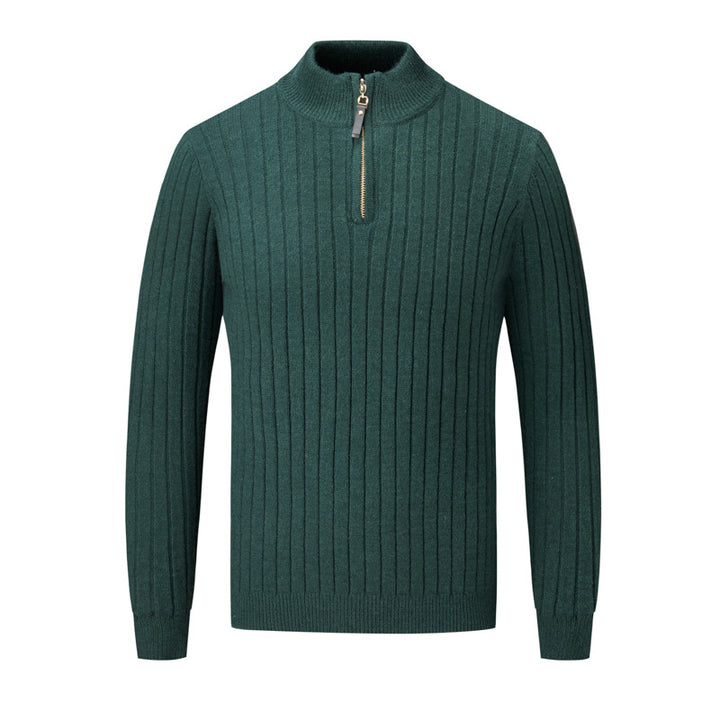 Men's sweater with modern stand-up collar and complementary zipper Lisslune
