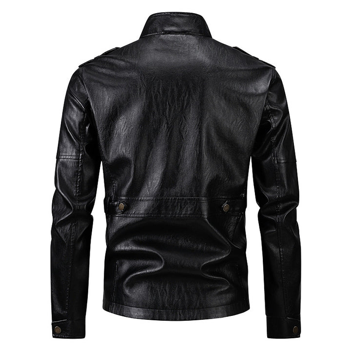Men's Synthetic Leather Jacket Lisslune