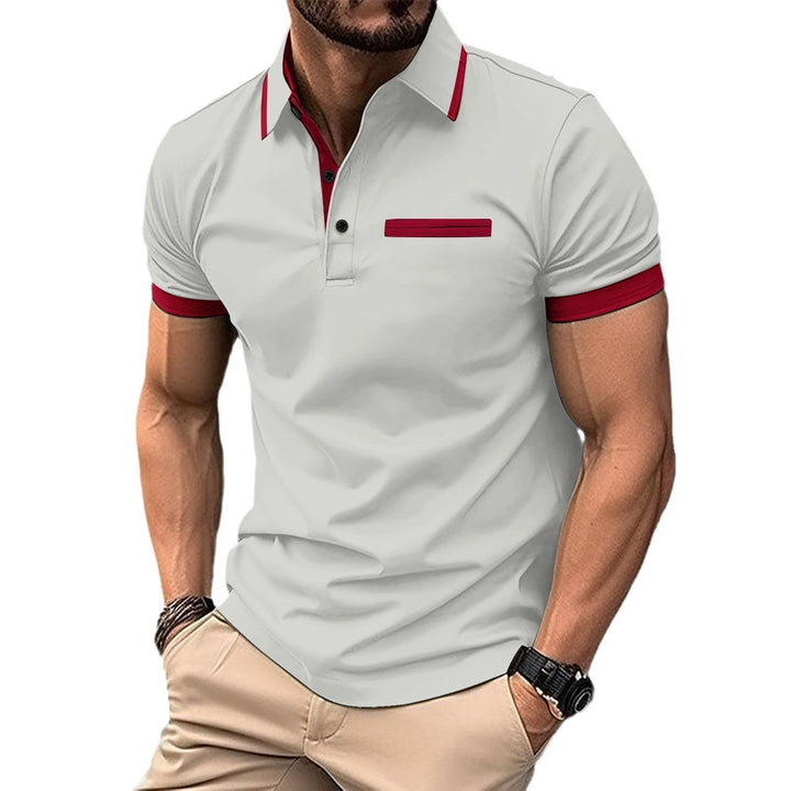 Men's polo shirt with stylish contrast collar and practical chest pocket Lisslune
