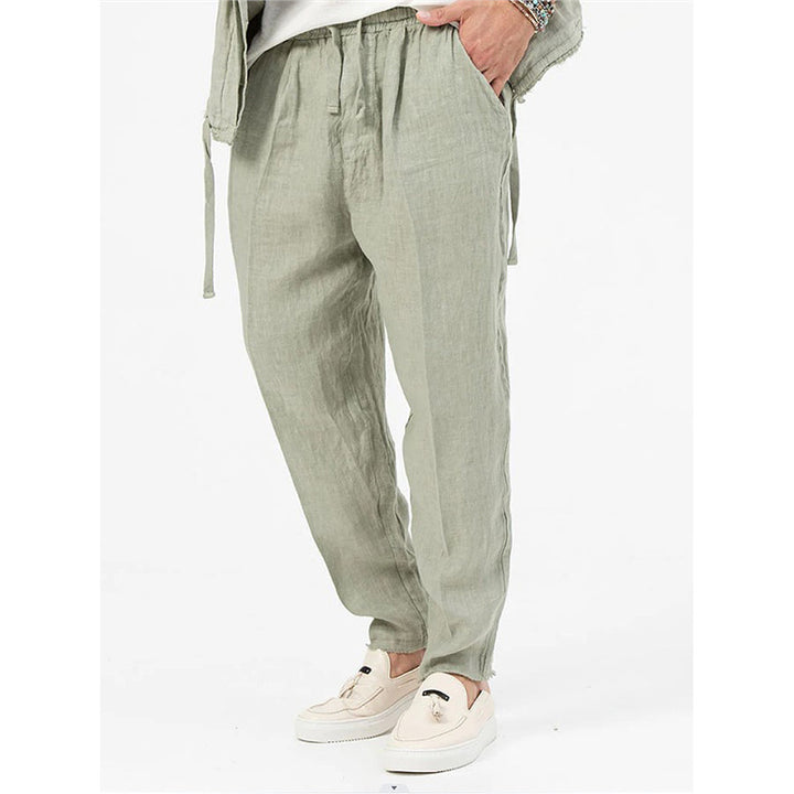 Men's airy summer pants with elastic waistband and side pockets Lisslune