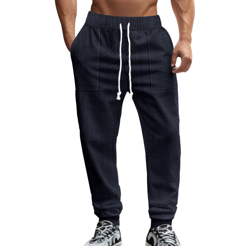 Men's leisure pants with textured design and practical side pockets Lisslune