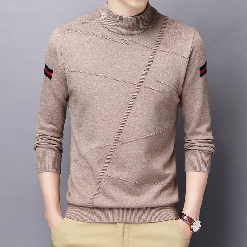 Men's Refined Turtleneck Sweater with Textured Design Lisslune