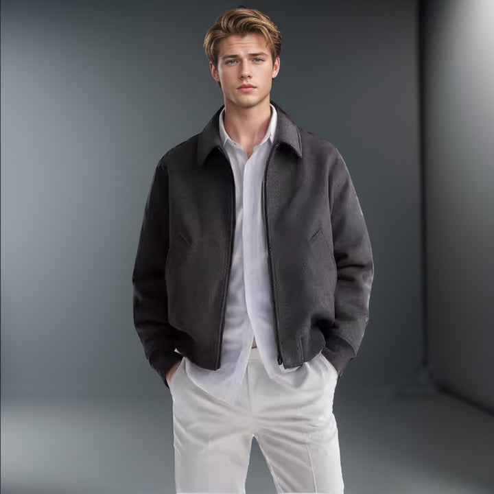 Men's colorful fleece bomber jacket with side pockets Lisslune