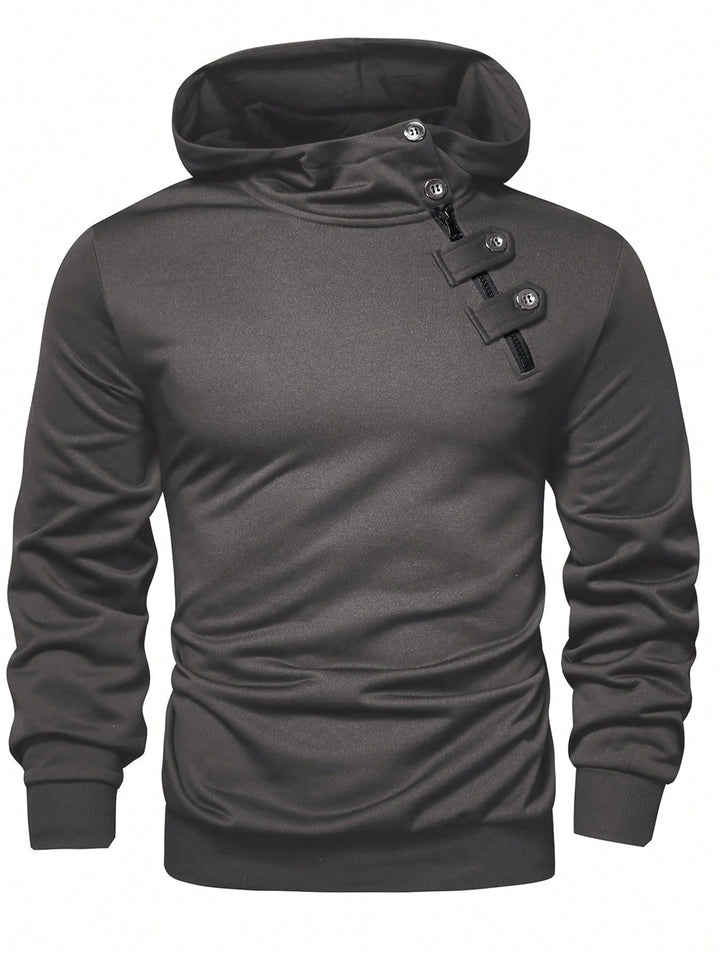 Men's Stylish Hoodie with Asymmetrical Zipper Lisslune
