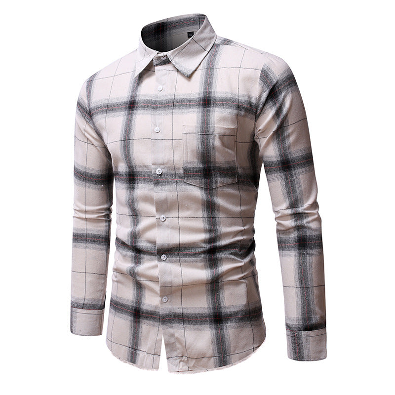 Men's Stylish Checkered Long Sleeve Shirt made of Soft Cotton Lisslune