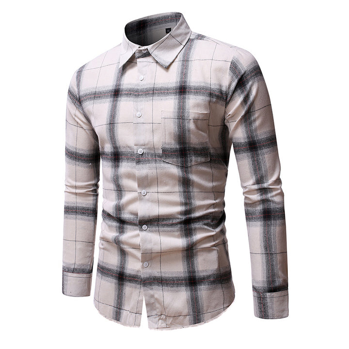 Men's Stylish Checkered Long Sleeve Shirt made of Soft Cotton Lisslune