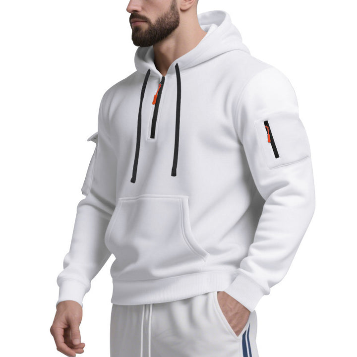 Men's sports hoodie with practical zipper and side pockets Lisslune
