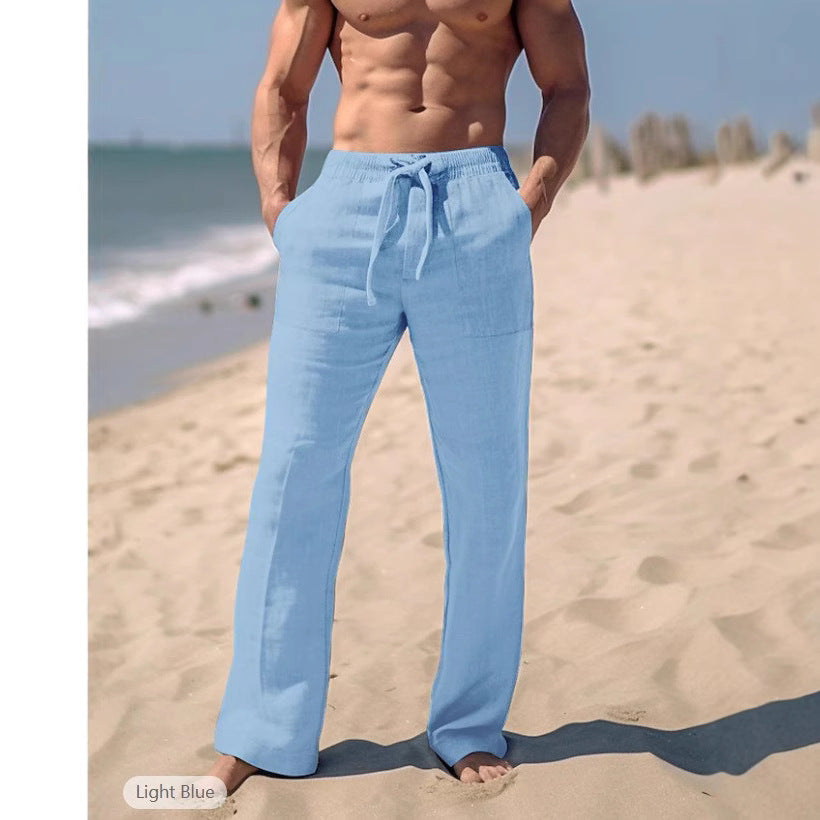 Men's Lightweight Beach Pants made of breathable linen fabric Lisslune
