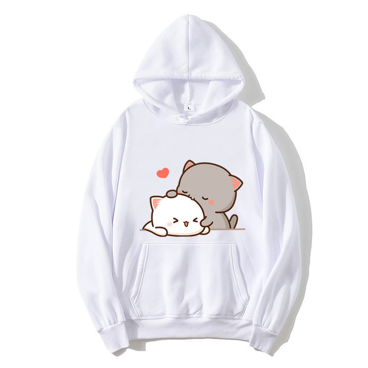 Women's hooded sweatshirt with cute cat design Lisslune