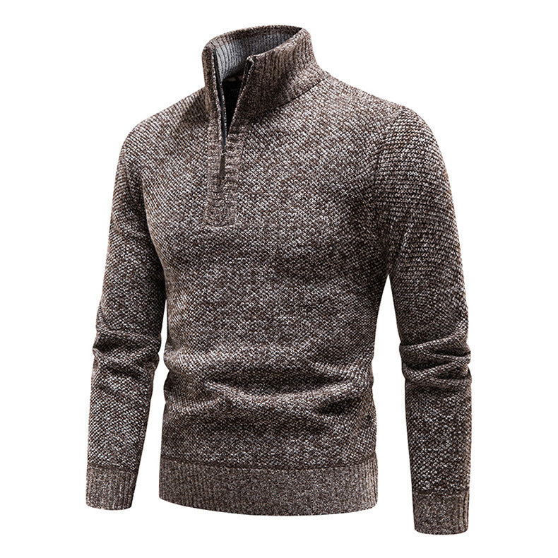 Men's Stylish Knit Sweater with High Collar and Textured Design Lisslune