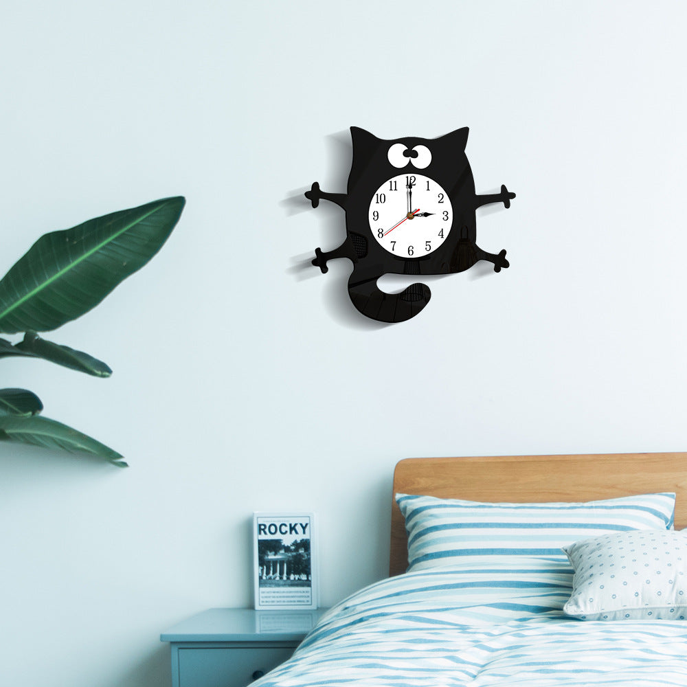 Lisslune | Silent Cat Wall Decoration Clock for Children's Room