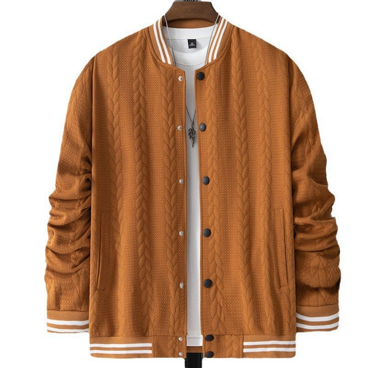 Men's leisure jacket in modern design with structured knit pattern Lisslune