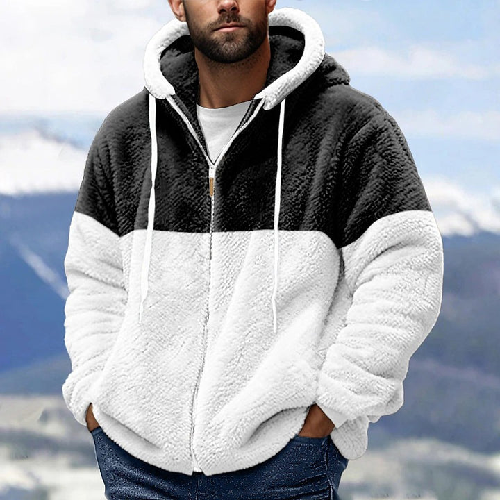 Men's cozy fleece jacket with hood Lisslune