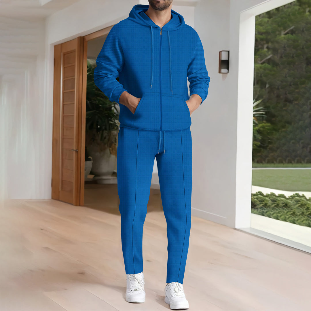 Men's leisure hoodie and jogger set with modern design Lisslune