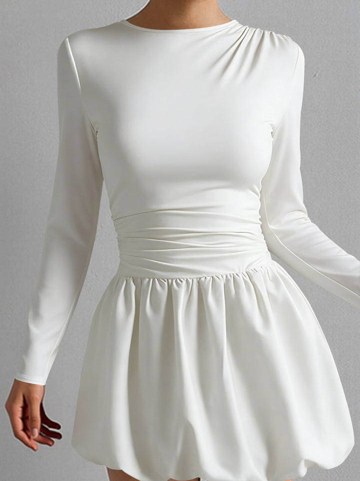Damen Figurumspielendes Kleid mit langen Ärmeln und gerafftem Saum Lisslune