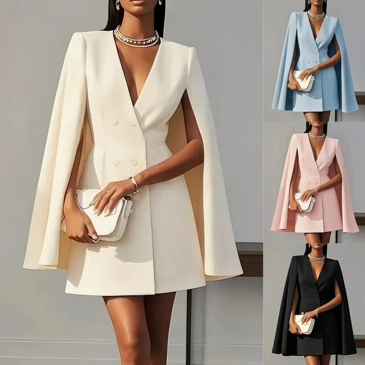 Women Cape Blazer Dress Lisslune