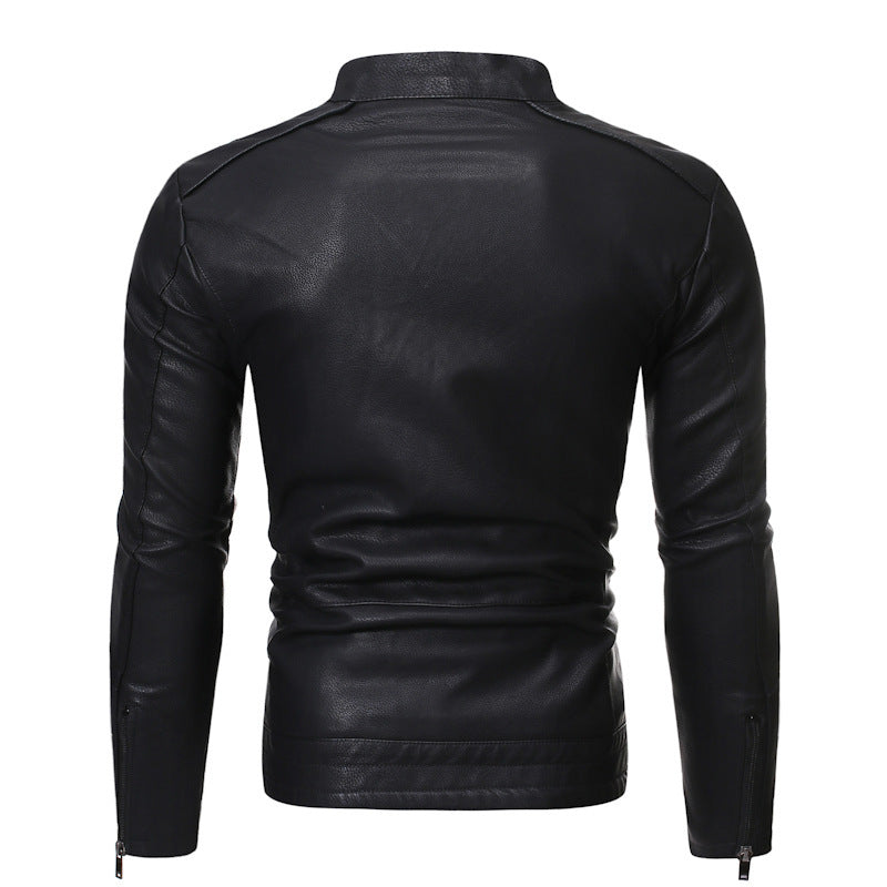 Men's elegant motorcycle jacket with modern stand-up collar Lisslune