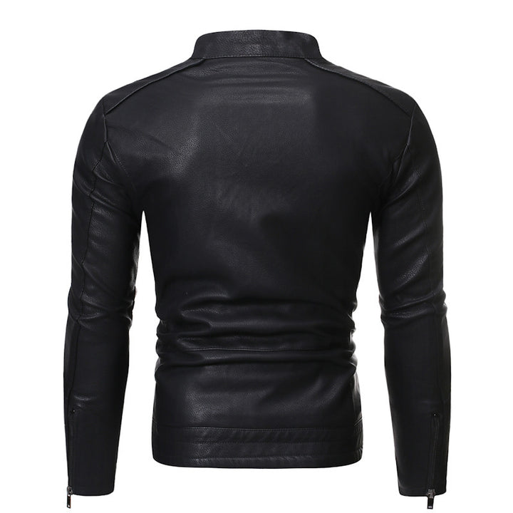 Men's elegant motorcycle jacket with modern stand-up collar Lisslune
