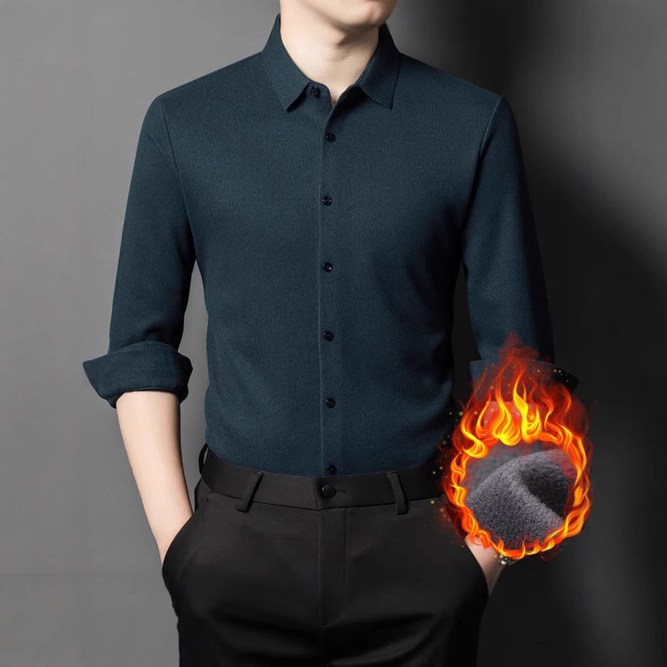 Men's Elegant Long Sleeve Shirt with Fine Structural Design Lisslune