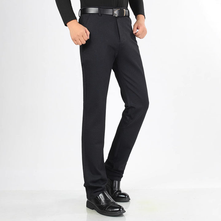 Men's modern suit trousers in slim fit cut with fine pattern Lisslune